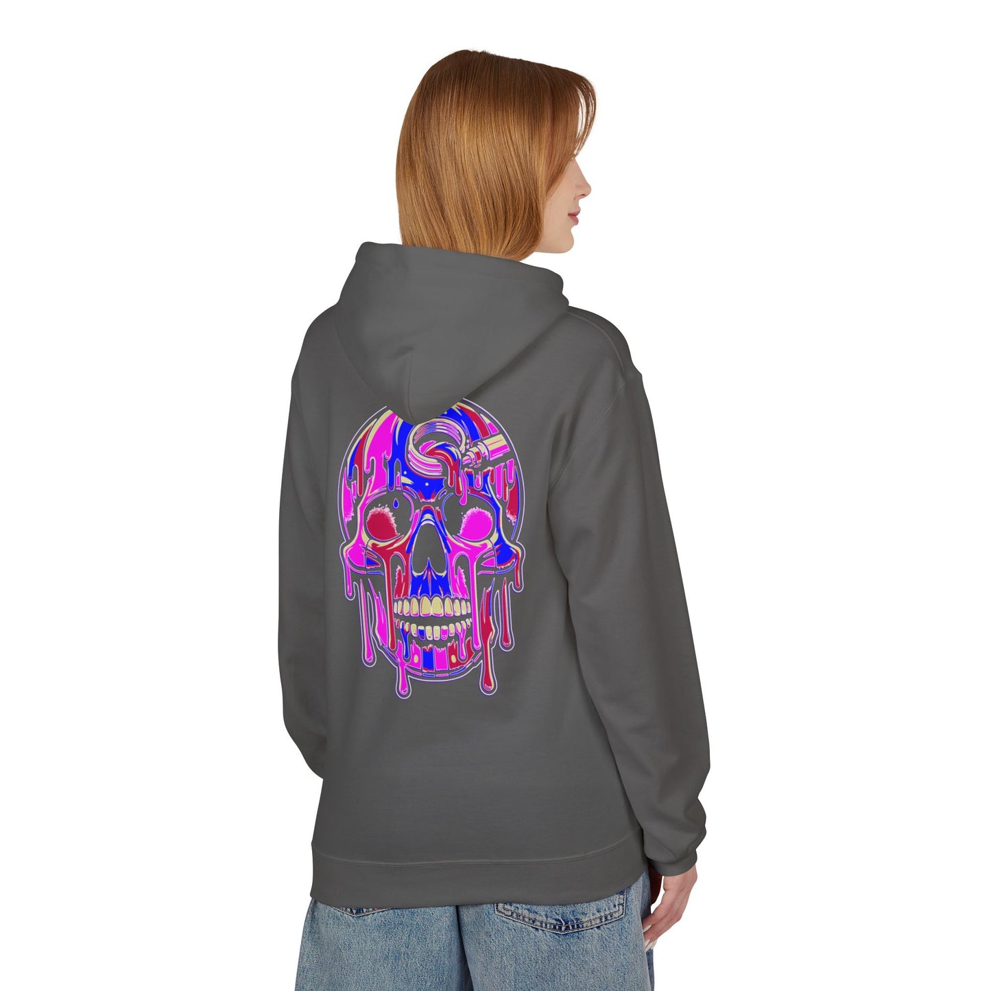 Pink Drip skull - Pullover Hoodie